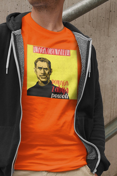 Koszulka z naszywką PRL- powaga zabija