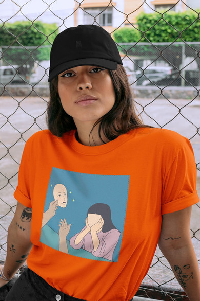 Koszulka z naszywką  Put on a mask