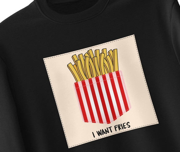 Bluza z naszywką I want fries