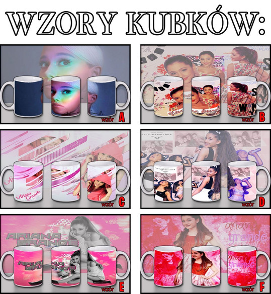 Kubek ARIANA GRANDE WZORY z Polski imię gratis