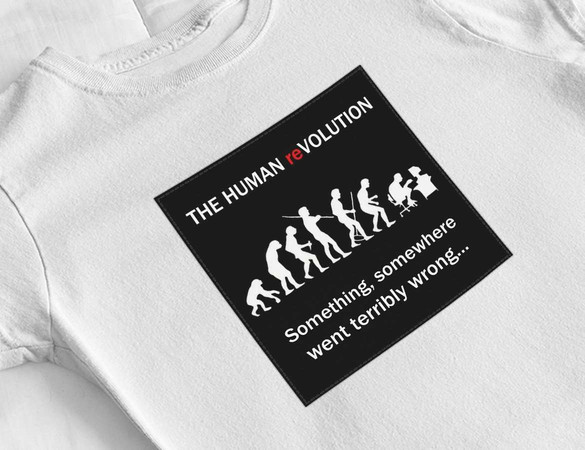 Bluzka damska z naszywką Human reVOLUTION