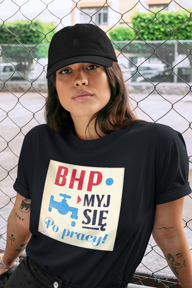 Koszulka z naszywką PRL-BHP