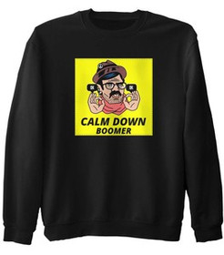 Bluza z naszywką Calm down boomer