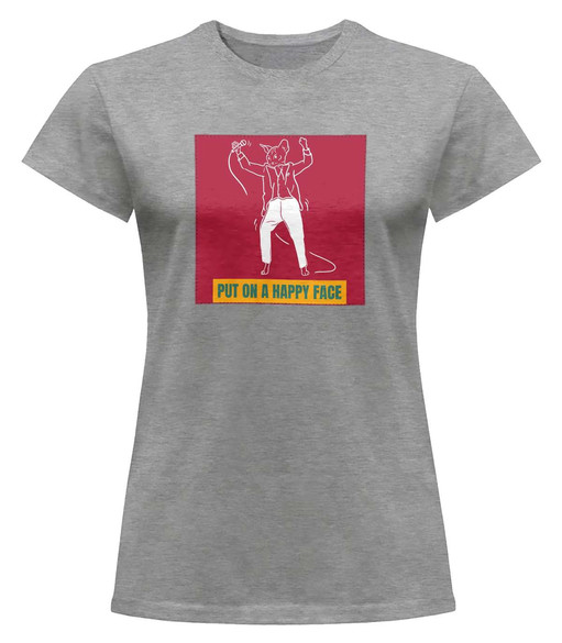Bluzka damska z naszywką Put on a happy face