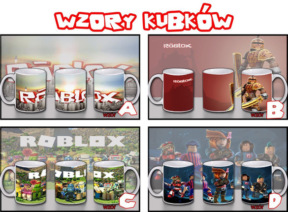 Kubek ROBLOX wzory + imię gracza GRATIS