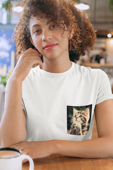 Koszulka z kieszonką KOT PROSZĘ 