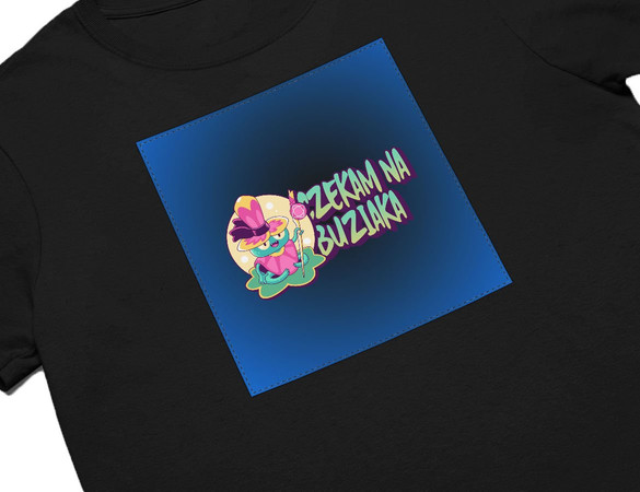 Koszulka z naszywką Czekam na buziaka