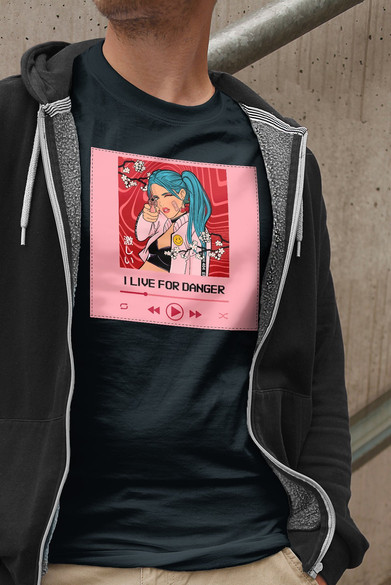 Koszulka z naszywką I live for danger