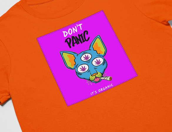 Koszulka z naszywką Don't panic is organic