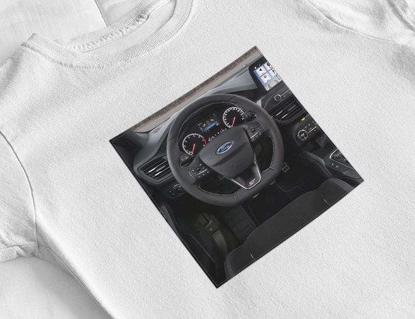 Bluzka damska z naszywką Ford kierownica