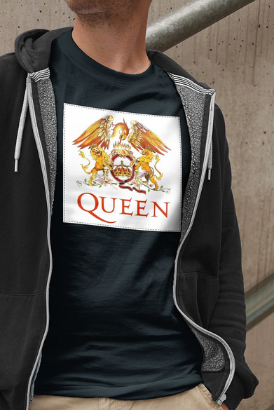 Koszulka z naszywką Queen logo white