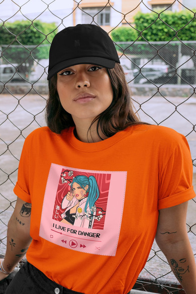 Koszulka z naszywką  I live for danger