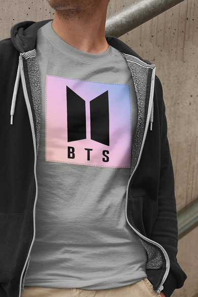 Koszulka z naszywką BTS LOGO 02