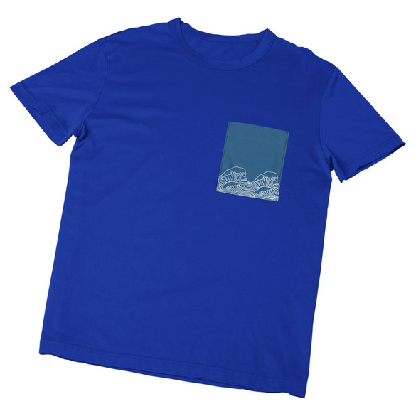 Koszulka z kieszonką FALE BLUE WAVES
