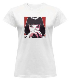 Bluzka damska z naszywką Uma Thurman Ilustracja