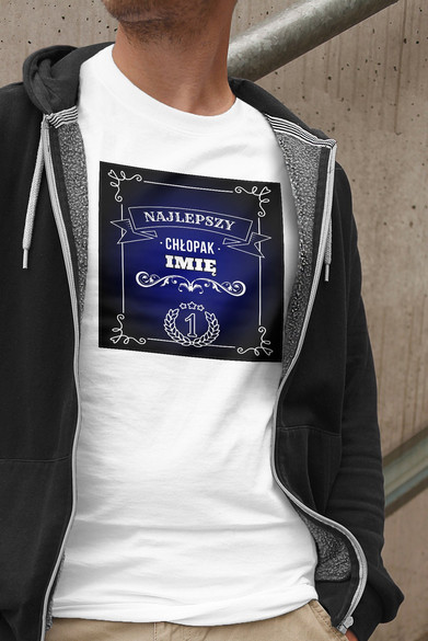 Koszulka z naszywką na Walentynki TWÓJ NAPIS