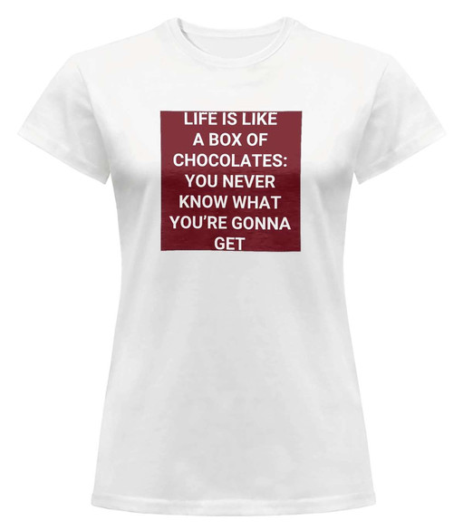 Bluzka damska z naszywką Forrest G. life is like