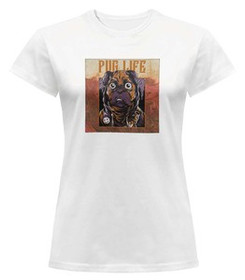Bluzka damska z naszywką PUG LIFE