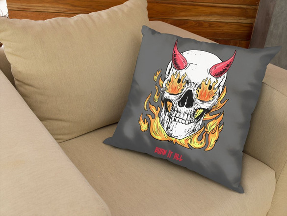 Poduszka Skull : Burn it all