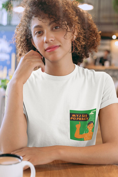 Koszulka z kieszonką MYJ SIĘ PO PRACY