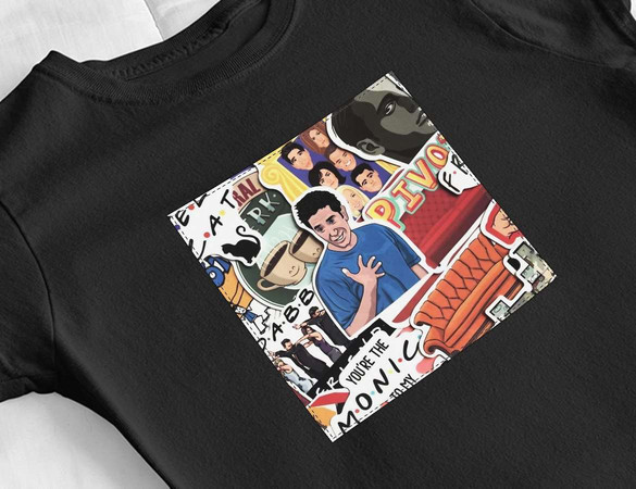 Bluzka damska z naszywką Friends collage