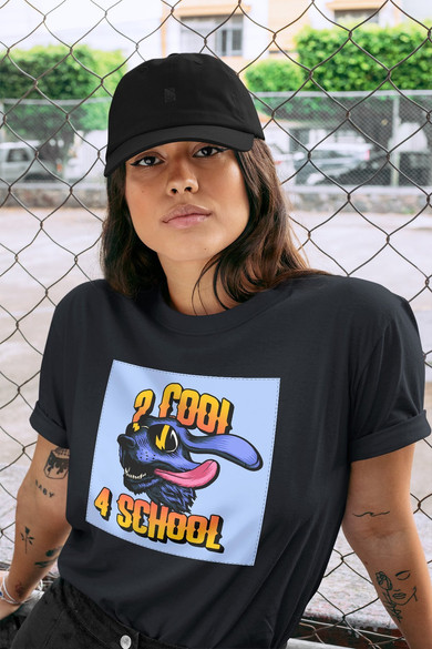 Koszulka z naszywką 2 cool 4 school