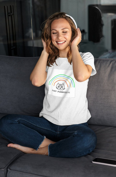 Bluzka damska z naszywką Just purrfect!