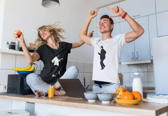 Koszulka zestaw dla pary Pulp Fiction MIA Vincent Dance