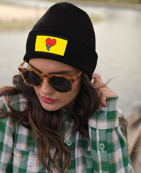 Czapka zimowa z naszywką BTS K-POP BT21 TATA