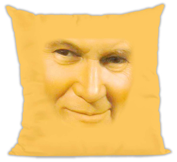 Poduszka Jan Paweł 2 rzułta twarz JP2