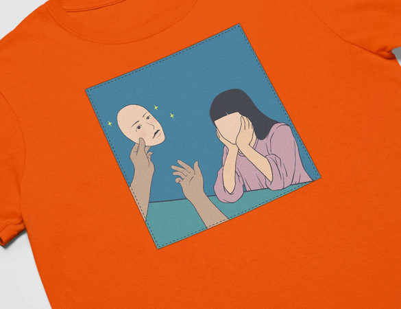 Koszulka z naszywką  Put on a mask