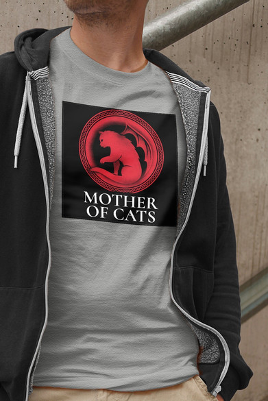 Koszulka z naszywką Mother of cats