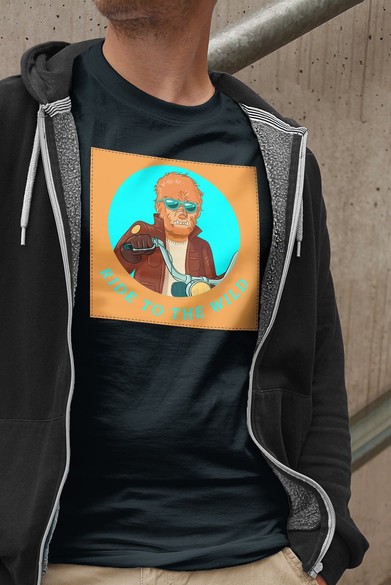 Koszulka z naszywką Ride to the wild