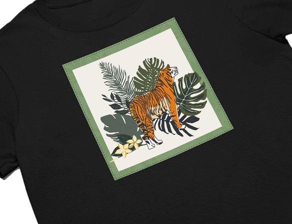 Koszulka z naszywką Tiger/Nature