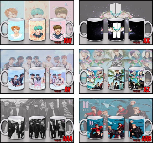 Kubek BTS k-pop WZORY z Polski imię gratis