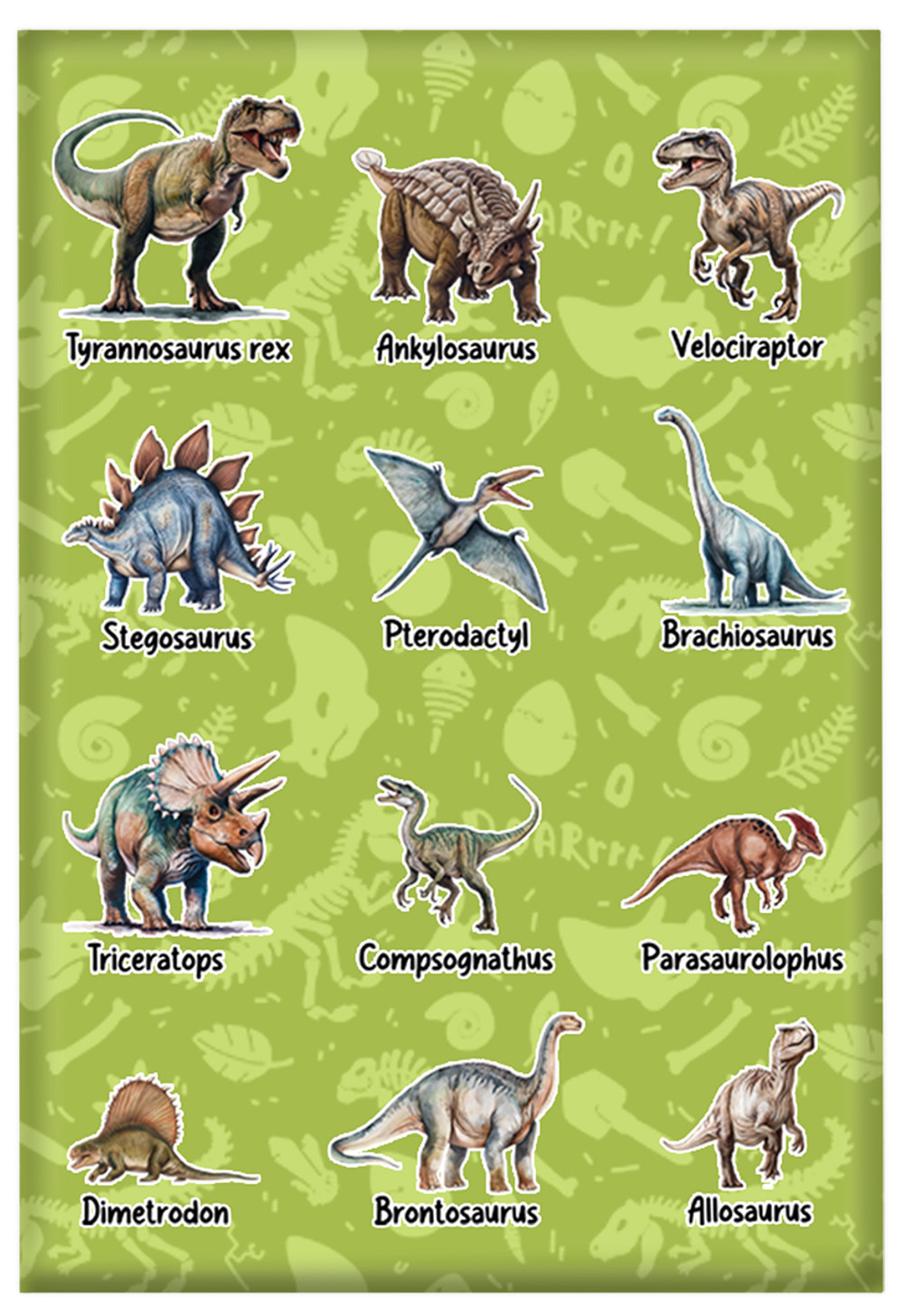 Magnes Dinozaury różne - z imieniem dziecka