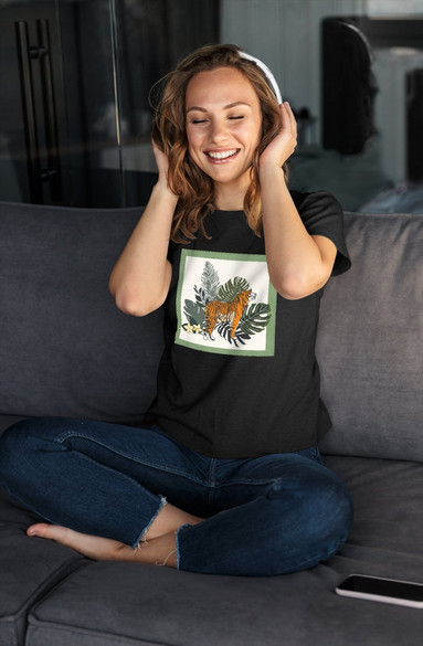 Bluzka damska z naszywką Tiger/Nature