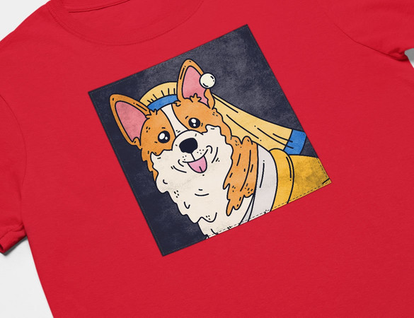 Koszulka z naszywką DOG PARODY:  Dziewczyna z perłą 