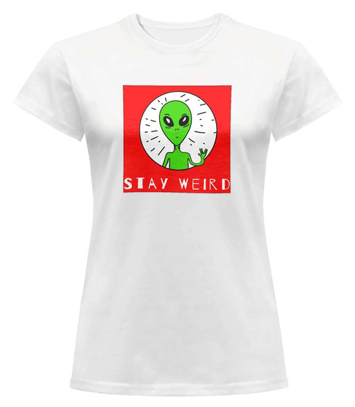 Bluzka damska z naszywką Stay weird