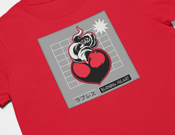 Koszulka z naszywką Burning heart