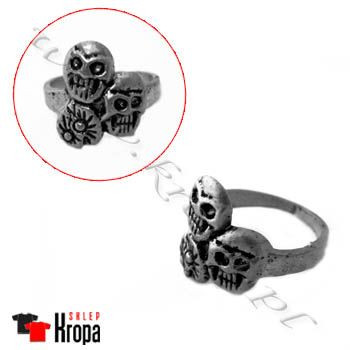 Pierścień DWIE CZASZKI - 02