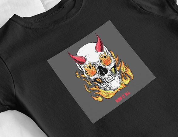 Bluzka damska z naszywką Skull : Burn it all