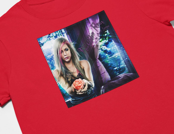 Koszulka z naszywką Avril Lavigne rose