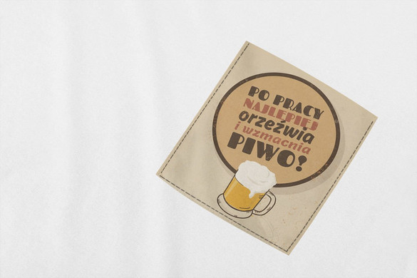 Koszulka z kieszonką PIWO ORZEŹWIA