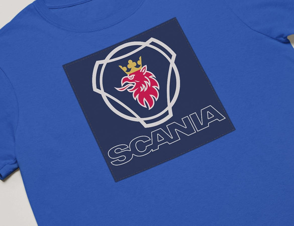 Koszulka z naszywką Scania logo blue