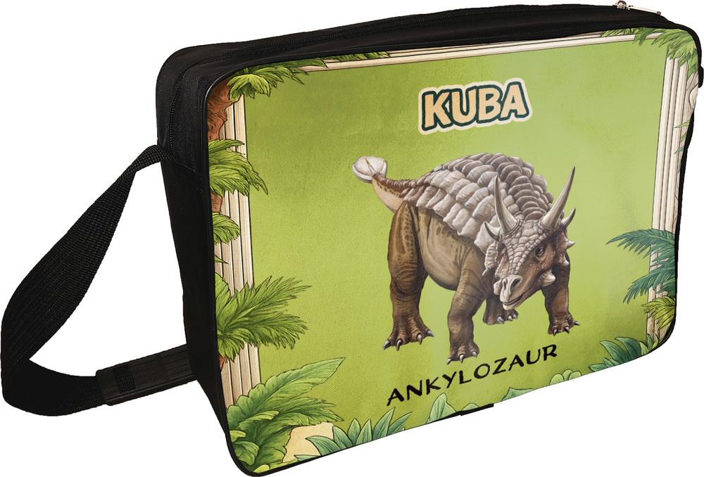 Torba na ramię Dinozaury Ankylozaur z nadrukiem imienia