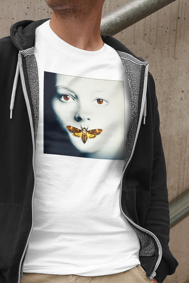 Koszulka z naszywką Milczenie owiec plakat