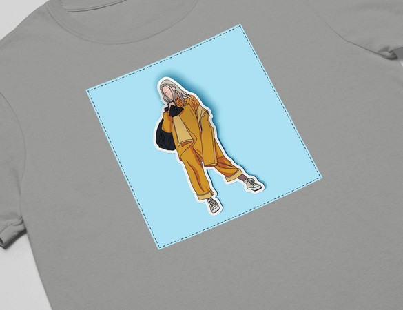 Koszulka z naszywką Billie Eilish 06