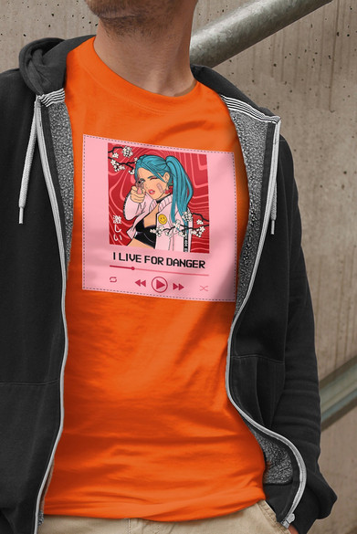Koszulka z naszywką  I live for danger
