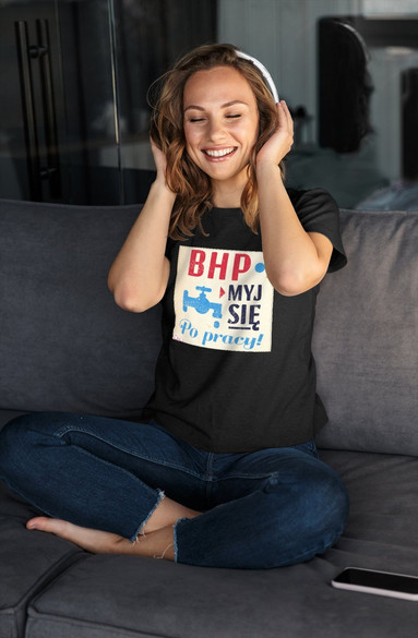 Bluzka damska z naszywką PRL-BHP